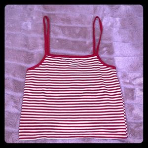 red and white striped halter tank top